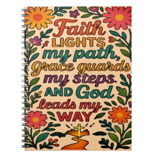 Faith Lights My Path Christian Art - Inspirational Notitieboek (Voorkant)