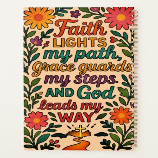 Faith Lights My Path Christian Art - Inspirational Planner (Achterkant)