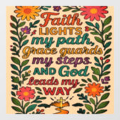 Faith Lights My Path Christian Art - Inspirational Raamsticker (Vel)