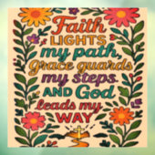 Faith Lights My Path Christian Art - Inspirational Raamsticker (Vel 3)