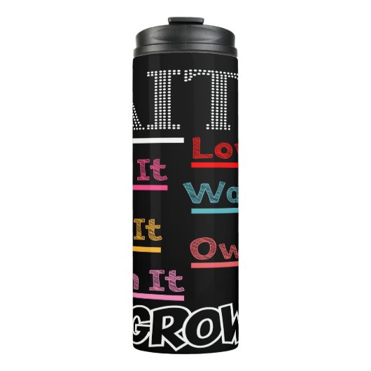 Faith Live Love Walk Grow Thermosbeker (Voorkant)