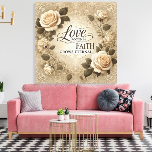 Faith & Love AI-kunst Canvas Afdruk (Insitu (Woonkamer))