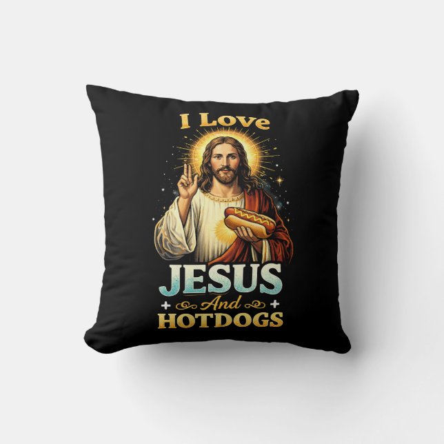 Faith, Love, and Hotdogs Kussen (Voorkant)