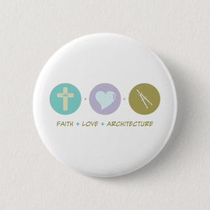Faith Love Architecture Ronde Button 5,7 Cm