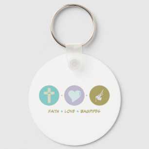 Faith Love Bagpipes Sleutelhanger