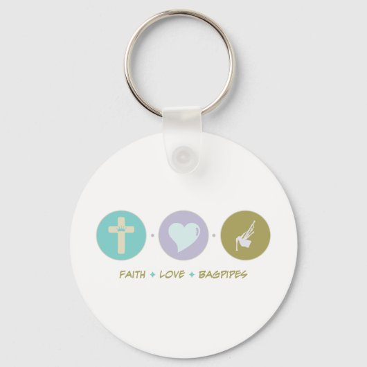 Faith Love Bagpipes Sleutelhanger (Voorkant)