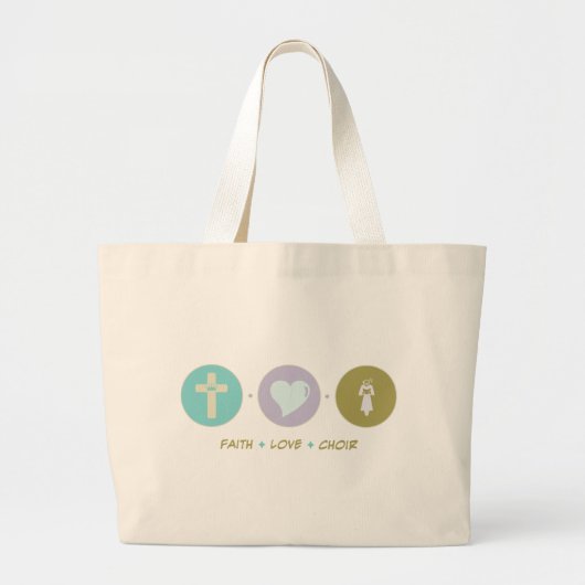 Faith Love Choir Grote Tote Bag (Voorkant)