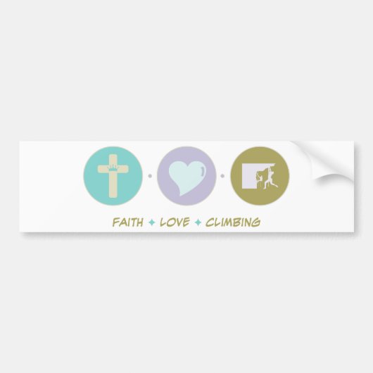 Faith Love Climming Bumpersticker (Voorkant)