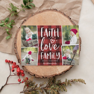 Faith Love Family   Kerstfotocollage Feestdagenkaart