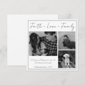 Faith Love Family Modern Minimale kerstfoto Feestdagenkaart (Voorkant / Achterkant)