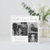 Faith Love Family Modern Minimale kerstfoto Feestdagenkaart (Staand voorkant)