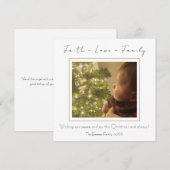 Faith Love Family Moderne Minimale Kerstfoto Feestdagenkaart (Voorkant / Achterkant)