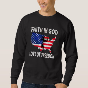 Faith Love Freedom American Flag Flower for Christ Trui