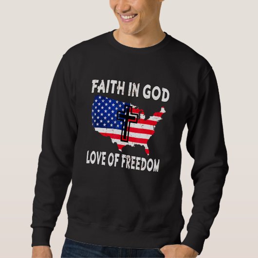Faith Love Freedom American Flag Flower for Christ Trui (Voorkant)