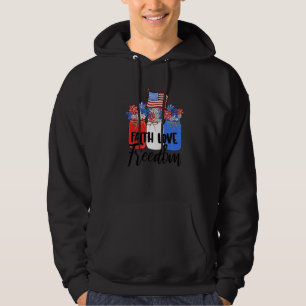 Faith Love Freedom American Flag Mason Jar Christu Hoodie