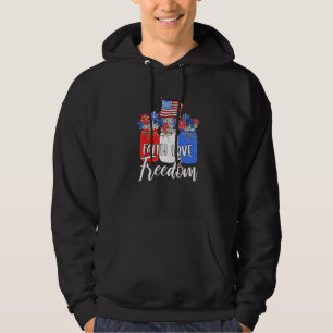 Faith Love Freedom Mason Jar American Flag Christu Hoodie