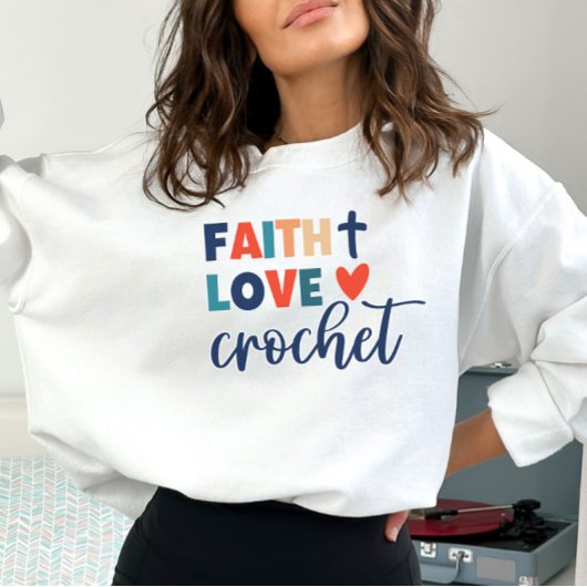 Faith Love gehaakte Christelijk gehaakte sweatshir Trui