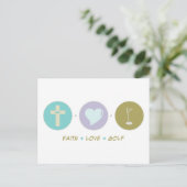 Faith Love Golf Briefkaart (Staand voorkant)