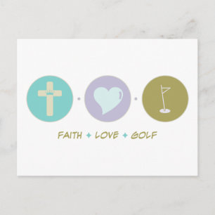 Faith Love Golf Briefkaart