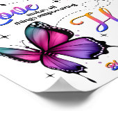 Faith Love Hope Butterfly Paarse blaaskanker AW Poster (Hoek)