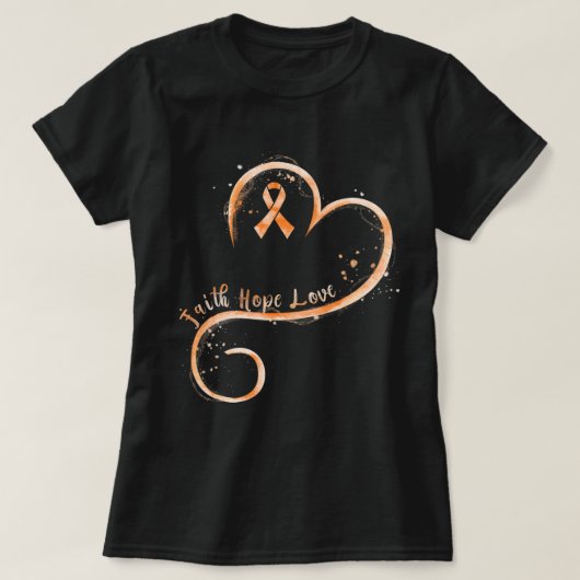 Faith Love Hope Courage  Aml Leukemia Awareness  T-shirt (Design voorkant)