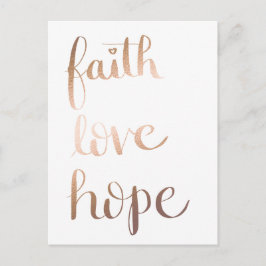 Faith Love Hope Gold Foil Briefkaart