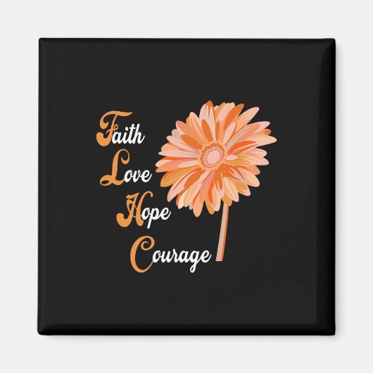 Faith Love Hope moeit Aml Leukemia Awareness Magneet (Voorkant)