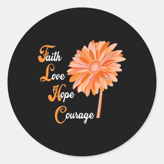 Faith Love Hope moeit Aml Leukemia Awareness Ronde Sticker (Voorkant)