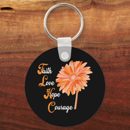 Faith Love Hope moeit Aml Leukemia Awareness Sleutelhanger (Voorkant)
