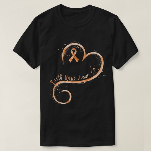 Faith Love Hope moeit Aml Leukemia Awareness T-shirt (Design voorkant)