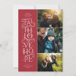 Faith Love Hope Multi Photo Holiday Kaart