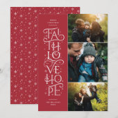 Faith Love Hope Multi Photo Holiday Kaart (Voorkant / Achterkant)