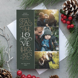 Faith Love Hope Multi Photo Holiday Kaart