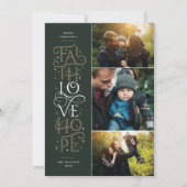Faith Love Hope Multi Photo Holiday Kaart (Voorkant)