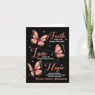 Faith Love Hope vlinder baarmoederkanker bewustzij Kaart