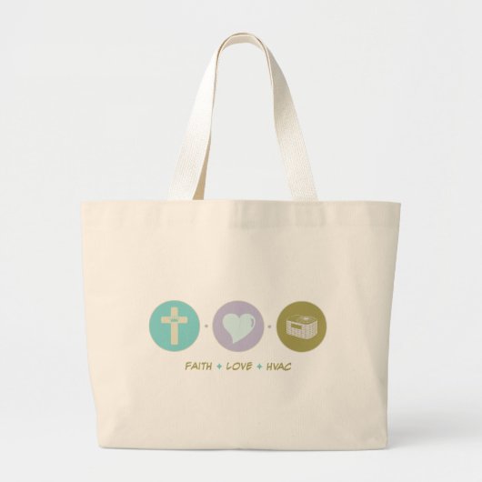 Faith Love HVAC Grote Tote Bag (Voorkant)