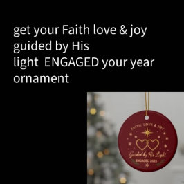 Faith love & joy guided by his light  keramisch ornament