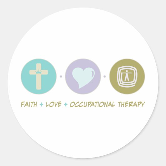 Faith Love Occupational Therapy Ronde Sticker (Voorkant)