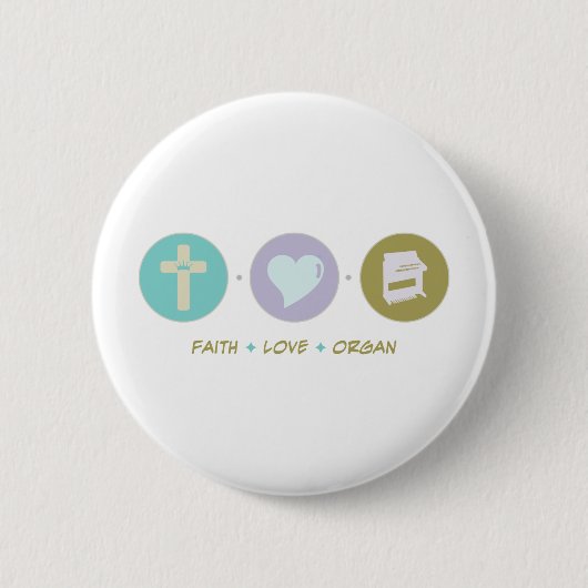 Faith Love Organ Ronde Button 5,7 Cm (Voorkant)