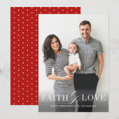 Faith & love religieuze foto kerstkaart (Voorkant / Achterkant)