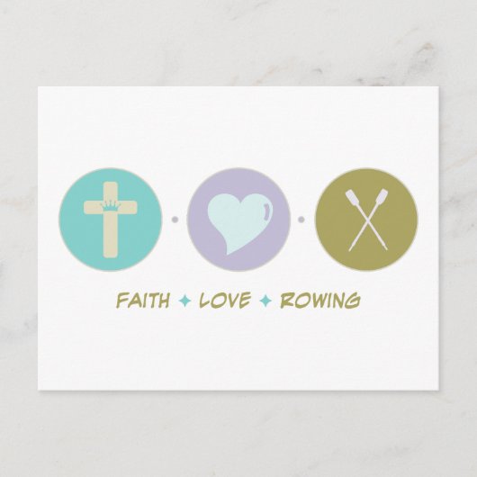 Faith Love Rowing Briefkaart (Voorkant)