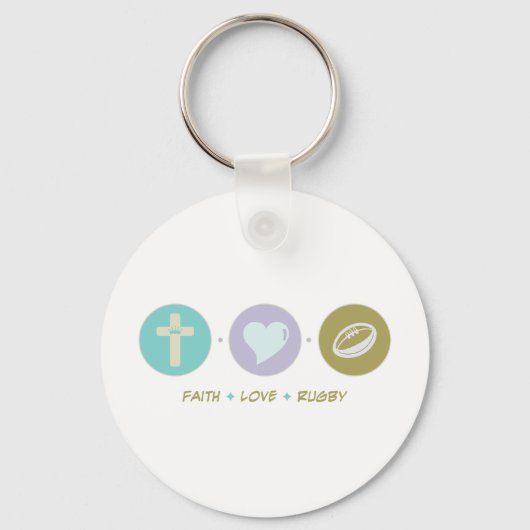 Faith Love Rugby Sleutelhanger (Voorkant)