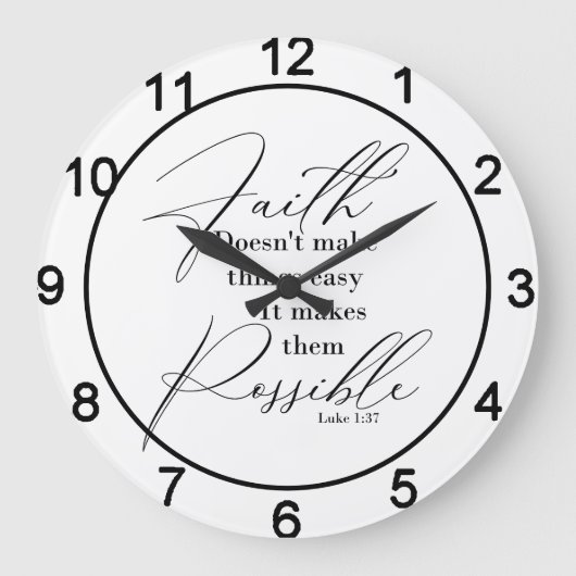 Faith maakt dingen mogelijk grote klok (Voorkant)