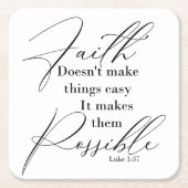Faith maakt dingen mogelijk kartonnen onderzetters (Voorkant)