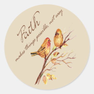 Faith maakt dingen mogelijk niet makkelijk Inspire Ronde Sticker