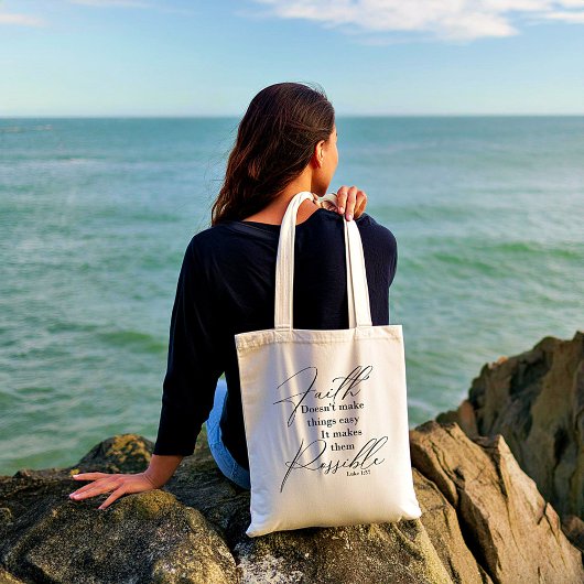 Faith maakt dingen mogelijk tote bag
