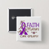 Faith Matters 3 Epilepsy Vierkante Button 5,1 Cm (Voorkant /achterkant)