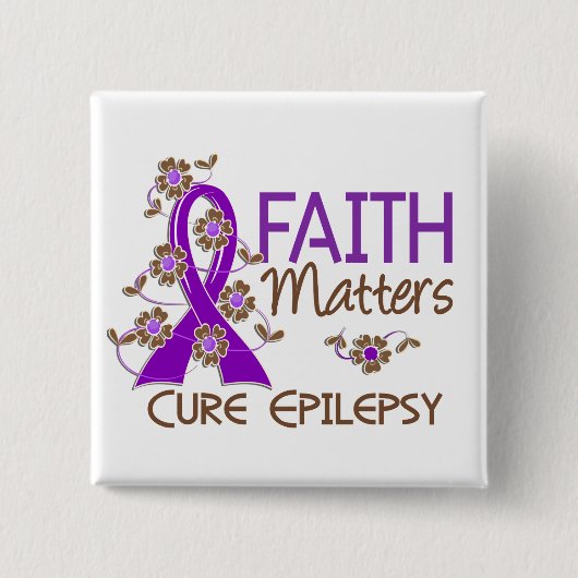Faith Matters 3 Epilepsy Vierkante Button 5,1 Cm (Voorkant)