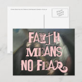 Faith means No Fear (lancering) Briefkaart (Voorkant / Achterkant)