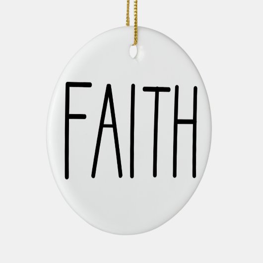 FAITH - Minimale kerstversiering tijdens de ronde Keramisch Ornament (Rechts)